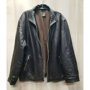 Brown Leather Jacket, Trapper, NEEDS ZIPPER, Men's size 54, Lined